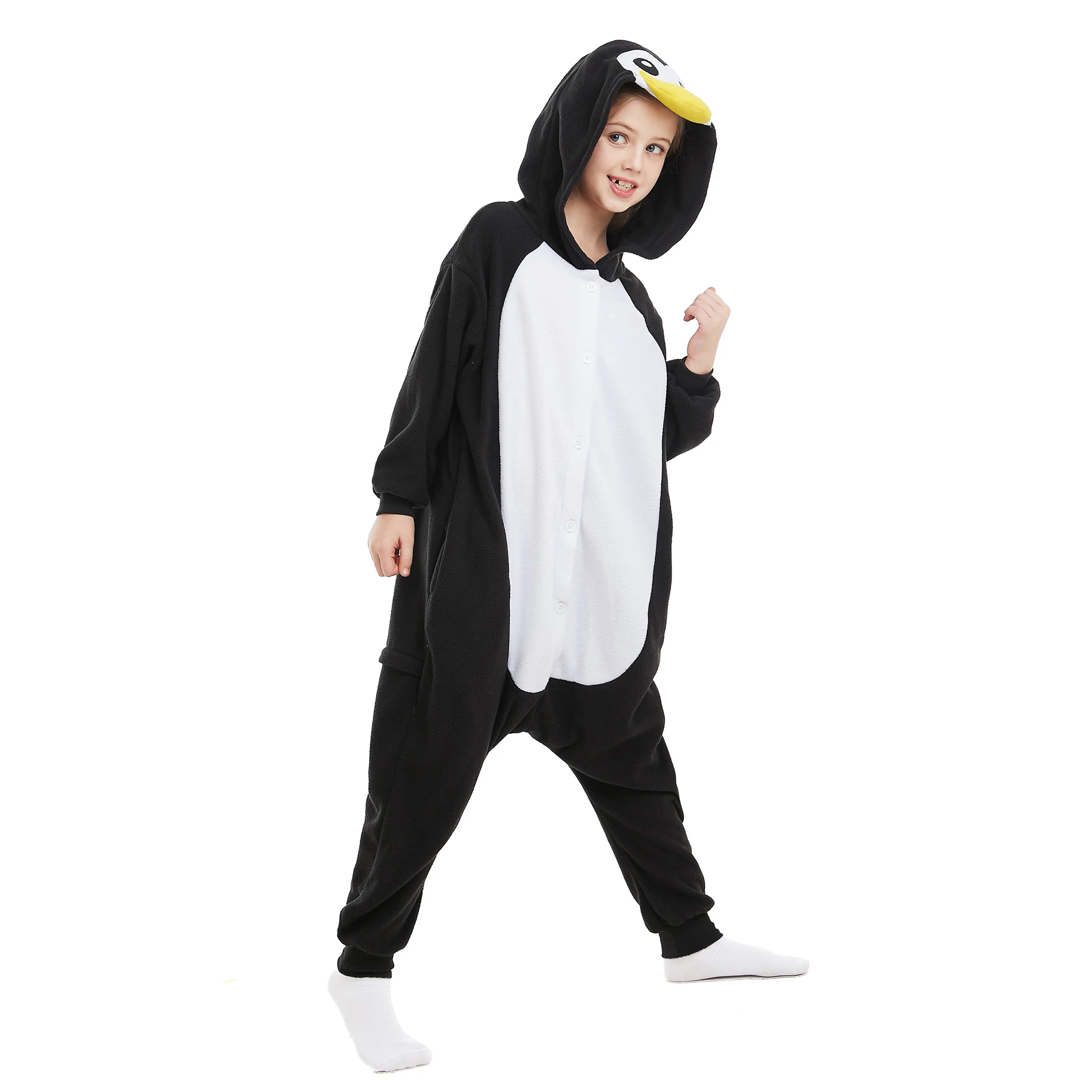 CANASOUR-disfraces de pingüino para niños, pijamas suaves de una pieza para Halloween y Navidad, monos de Cosplay para el hogar