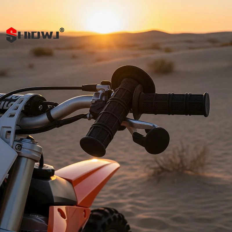 Universal Motorcycle Rubber Handle Grips Non Slip Texture R Options For Offroad Dirt Bike Riding
