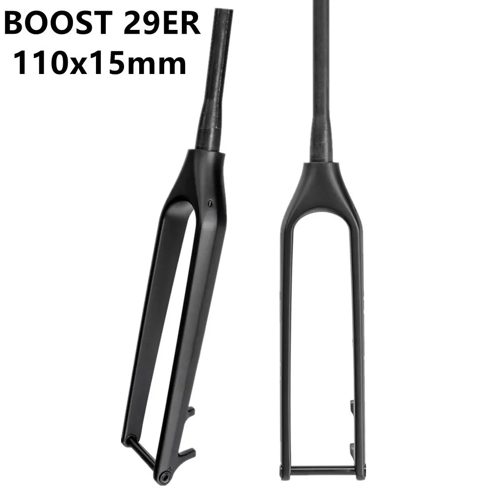 

New 15x110mm Boost Enhanced Bicycle UD Full Carbon Fibre Disc Brake Mountain Bike Fork Thru Axle Tapered Inner Cable hard parts