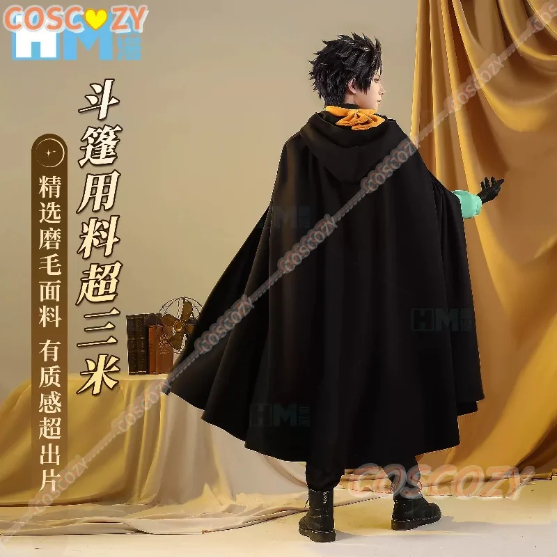 Natsuki Subaru Cosplay Costume Wig Anime Re:Life in A Different World From Zero Black Cape Green Shirt Pants Set Christmas Suit - view 6