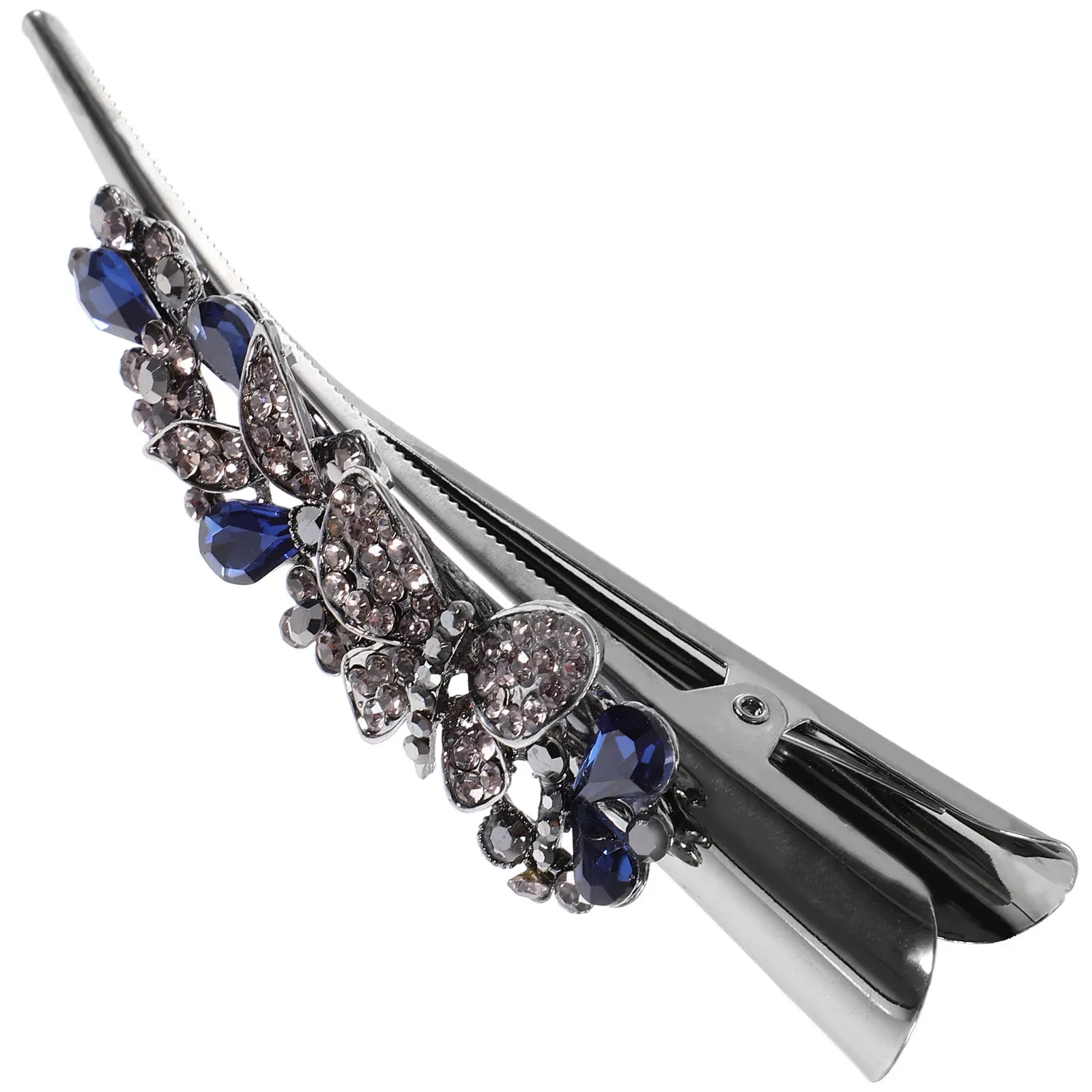 

Винтажная большая заколка для волос со стразами для женщин, элегантная металлическая заколка-барретка, стильный аксессуар для прически, для вечеринок и свадеб