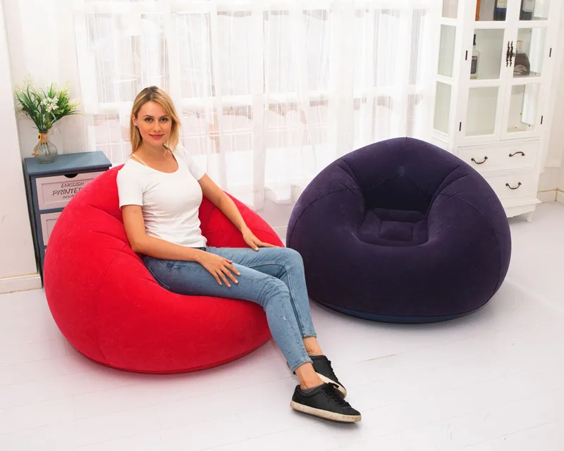 Living Room Sofas Plush Inflatable Lazy Soccer Sofa, Small-sized Home, Single Person Chair, Leisure and Entertainment Stool
