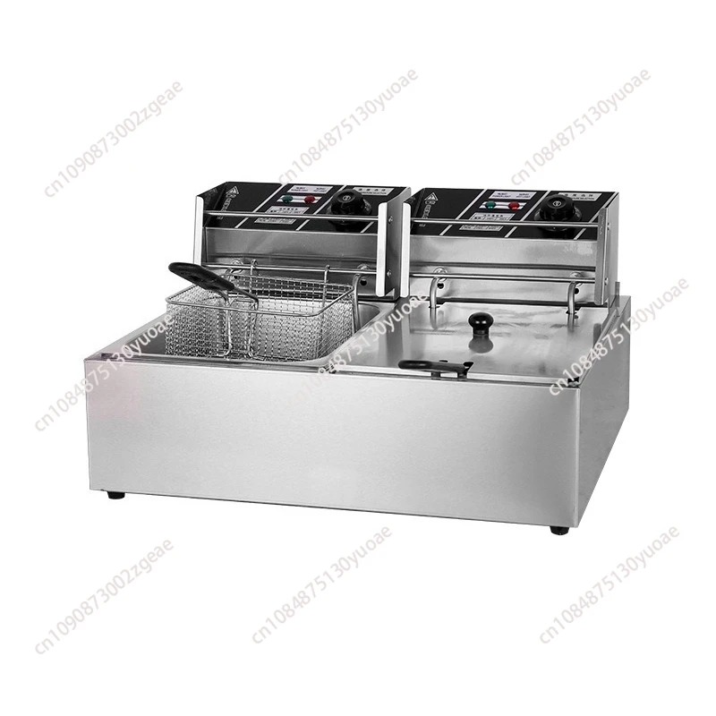 

Desktop Fried Fryer Commercial Electric Chicken Thighs, French Fries Thickened Single Cylinder, Double Sieve Electric Fryer