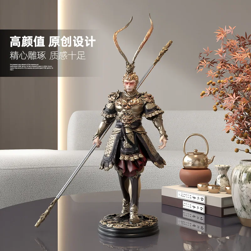 ZZ 2026 Sun Wukong Battle God Statue Ornament Figure Model Office Living Room Entrance Decoration Housewarming Gift
