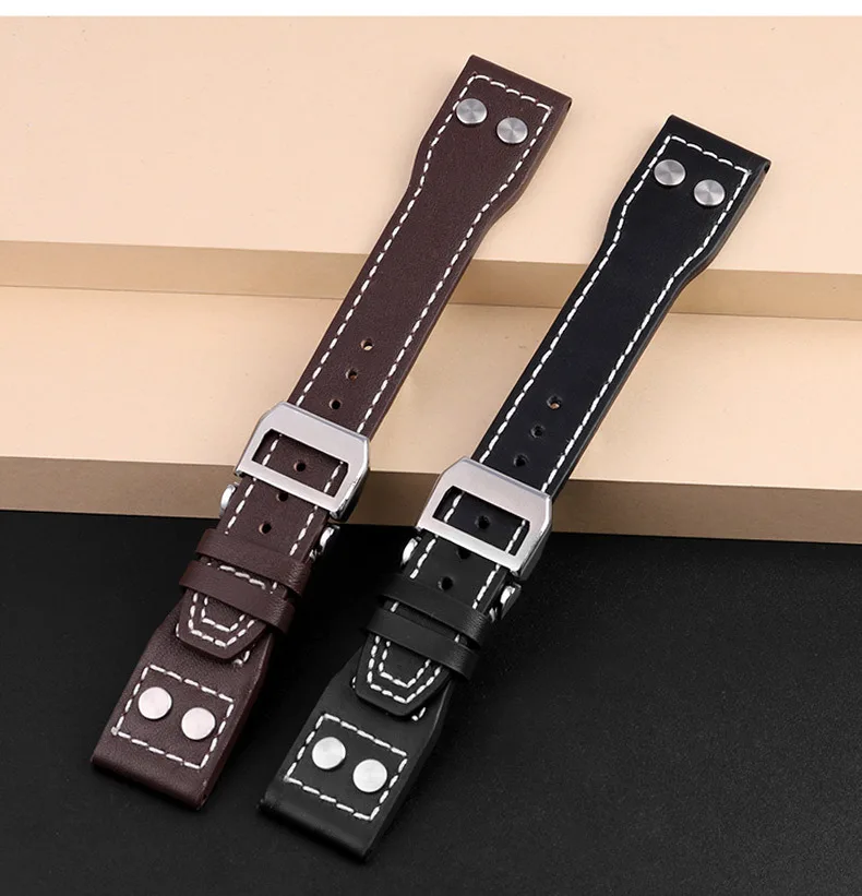 20/21/22mm Genuine leather watch strap for IWC PILOT\'S WATCHES IW328203 Folding buckle bracelet for IWC PORTUGIESER IW371446