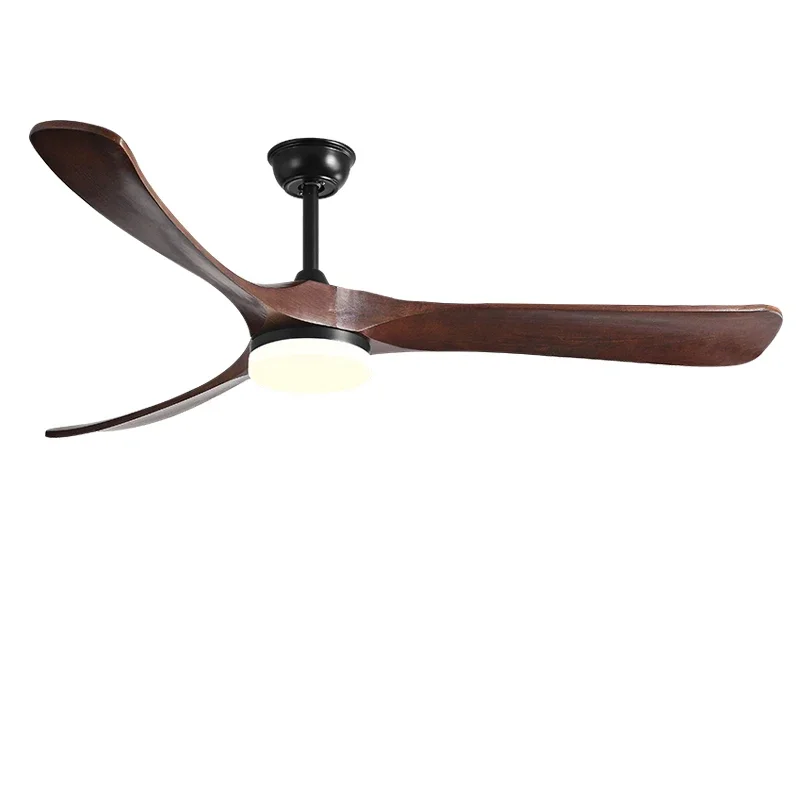 70 Inch Black American Retro Fan Lights Solid Wood Blade LED Commercial DC Remote control Ceiling Fan Strong Winds