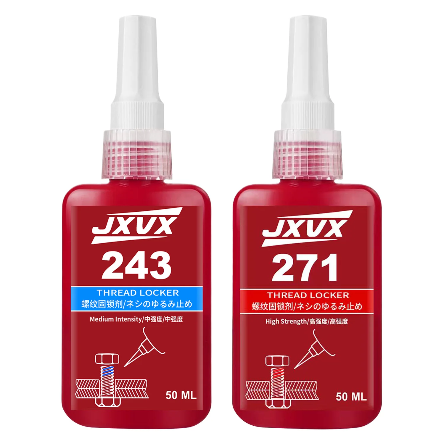 

Industrial-Grade Anti-Loosening 243 271 Anaerobic Adhesive Sealing Locking Compound Thread Locking Agent Screw Adhesive Nut Adhesive Mechanical Sealant (Universal for Bolts and Nuts)