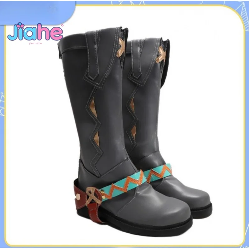 

Ифа. ‌ Обувь для косплея, игра Genshin Impact, Хэллоуин, карнавал, модные длинные сапоги, мужские и женские кожаные сапоги