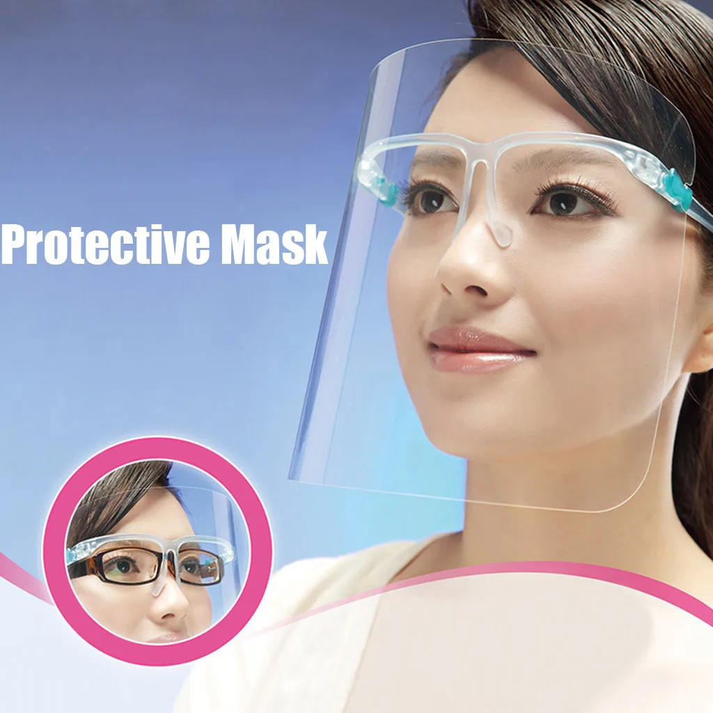 3 Set Plastic Full Face Shield Cover Anti Oil Spitting Protective Isolation Mask Tranparent Dustproof Facial Protection Visor