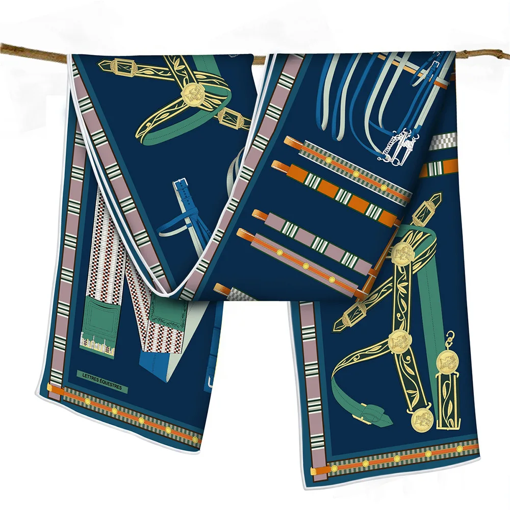 الفاخرة مصمم حك وشاح 150 سنتيمتر 40 شالات طويلة امرأة الأوشحة للرقبة إكسسوارات الشعر حزام حقيبة الديكور هدية الكريسماس #1