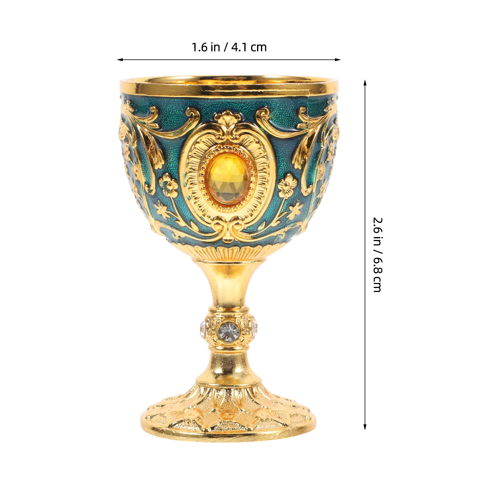 Gold Chalice Cup Retro Vintage Goblet Alloy Metal Wine Glass Decorative Offering Bowl Medieval Ceremony Copper Holy Water Holder