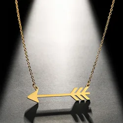 Skyrim Love Arrow Pendant Necklace for Women Men Stainless Steel Gold Color Choker Neck Chains 2024 Trendy Kpop Jewelry Gift