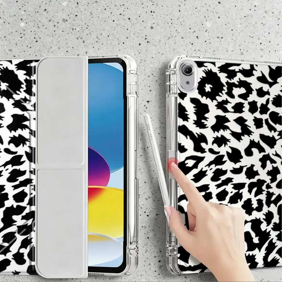 Leopard Print Art Painting Tablet Case For Samsung Galaxy Tab A11 S10 Lite A8 S9 Plus S8 A9 Plus S7 FE With Pen Slot Cover