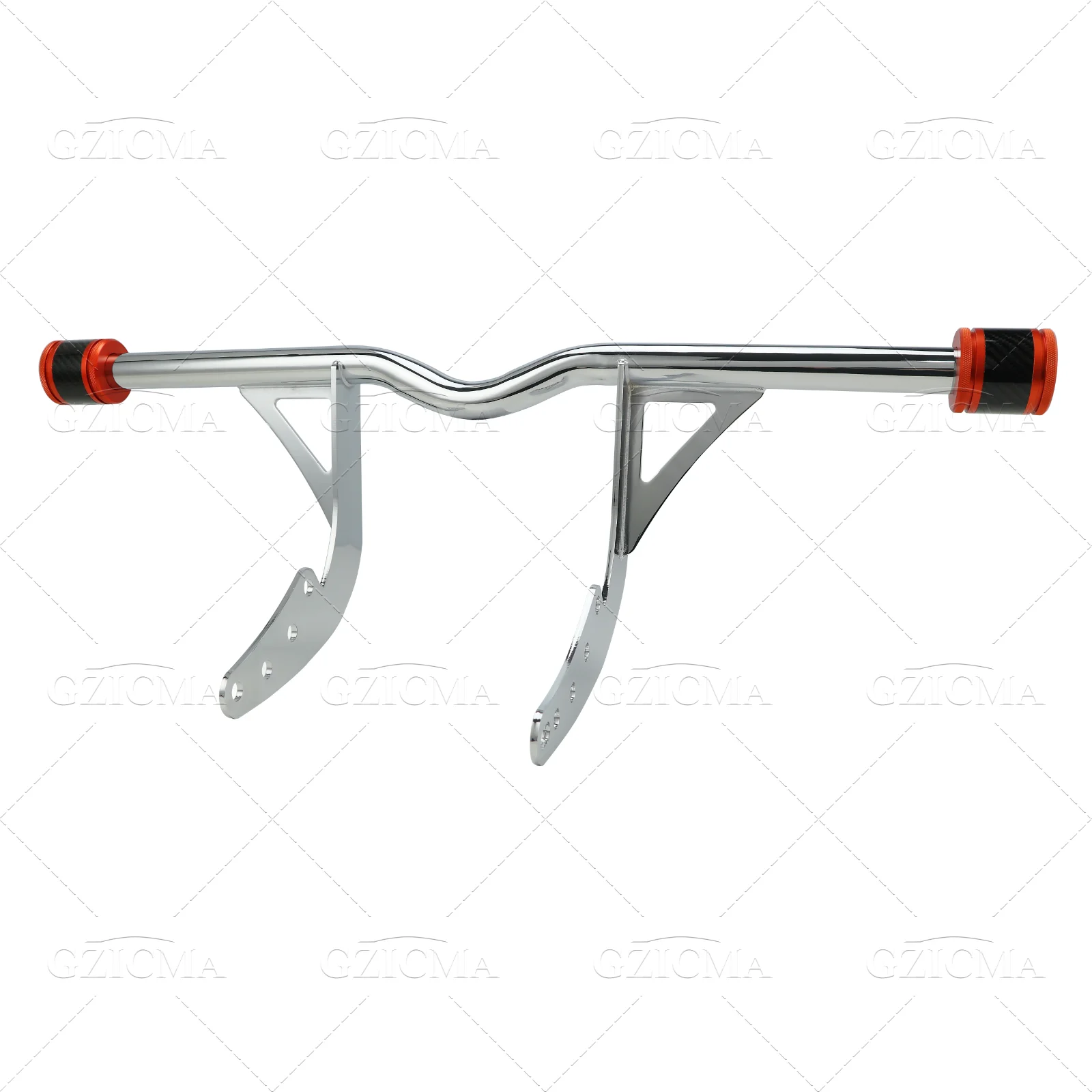 GZICMA Chrome Highway Crash Bar with 2.2“ CNC Aluminum End Caps for Harley Softail 2018-later Low Rider Street Bob Low Rider S