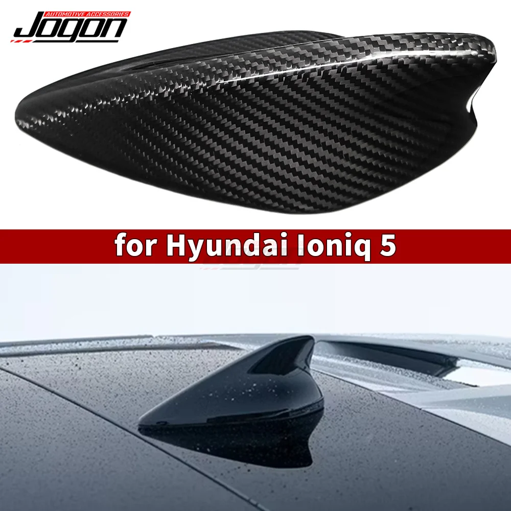 Real Carbon Fiber Shark Fin Roof Antenna Aerial FM/AM Radio Cover Trim For Hyundai Ioniq 5 / 5 N SE 2022 2023+ Car Accessories