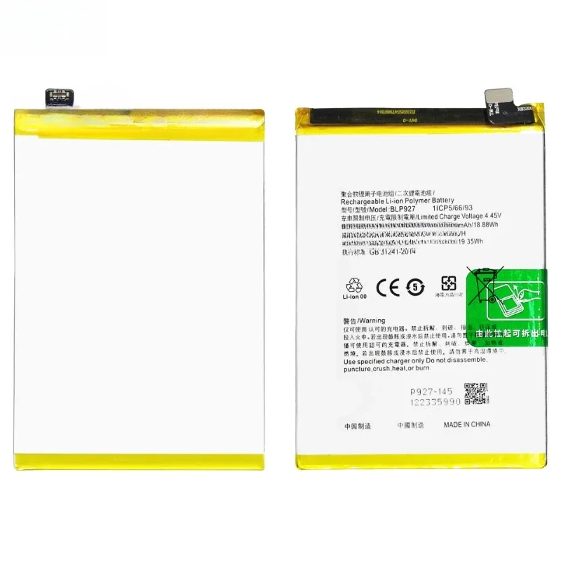 OnePlus Nord CE 2 Lite 5G CPH2409 CPH2381 新しくアップグレードされた交換用携帯電話バッテリー BLP927 3.87V 5000mAh + ツール