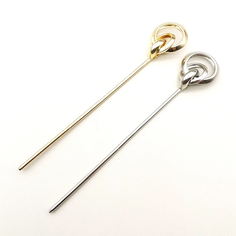 Korean Simple Gold Color Metal Round Ball Hollow Hair Stick Hairpins Women Fashion Hanfu Hair Accessories Disk Hair Clips
