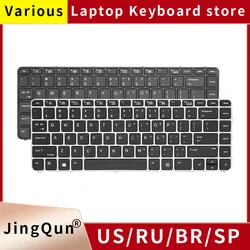 Teclado ruso con retroiluminación para HP EliteBook Folio 1040 G3, 844423-001, 818252-001, EE. UU., inglés, ruso, nuevo