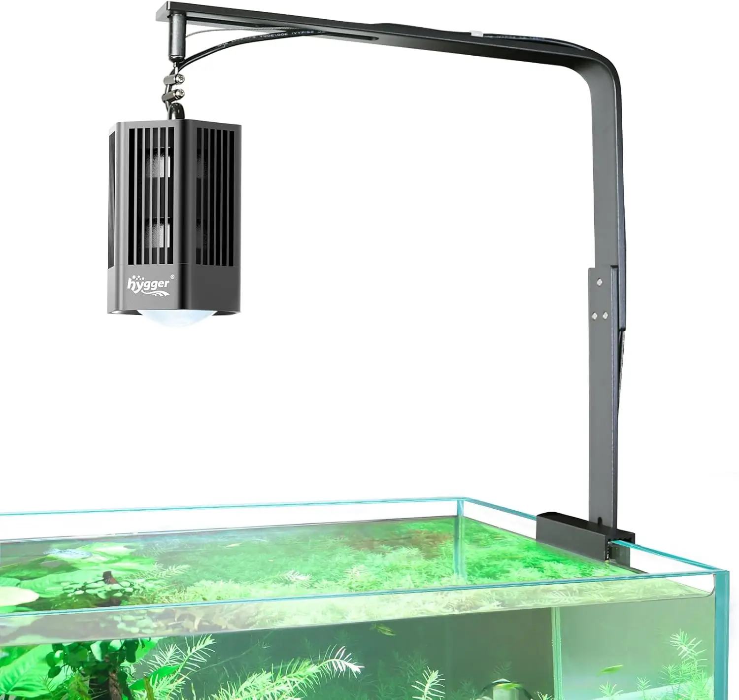 

hygger 60W Aquarium Light Full Spectrum RGB COB LED Clip On Fish Tank Grow Light with Mounting Bracket Compatible with Timer Sma