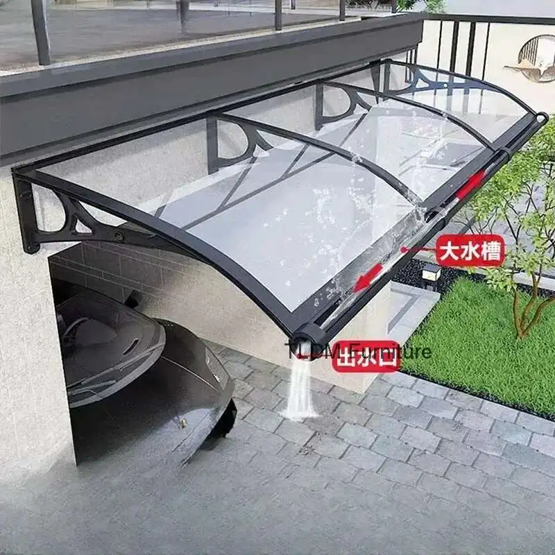 

Creative Thickened Outdoor Awning for Eaves Sun Protection Large Sink Metal Awning Modern Commercial Awnings for Coffee Shop