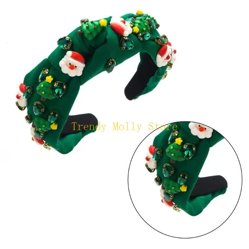 

N5KB Glitter Christmas Headbands for Woman Anti-Slip Headbands with Headband for Girls Washing Face Sports