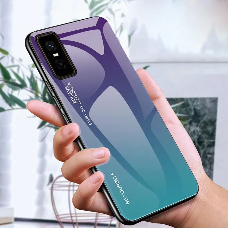 

For infinix GT30 Pro Cases Mirror Gradient Tempered Glass Hard Cover For infinix GT30 Pro Explosion-proof PC Back Casing