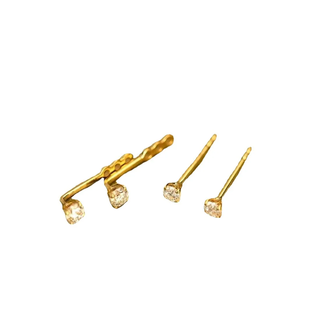 American Simple Back Hanging Rhinestone Hypoallergenic Stud Earrings For Women One Model Two Wears Earring Daily Jewelry Gifts
