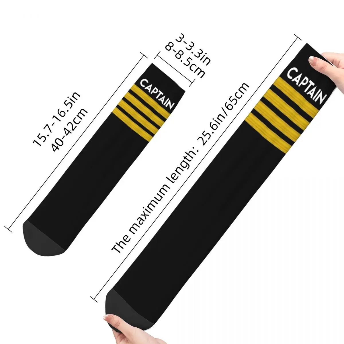 Captain Stripes Airplane Pilot Kawaii Socks School Cartoon Pattern Socks