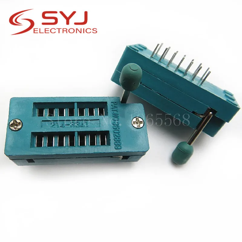 1pcs/lot 14 16 18 20 24 28 32 40 P Pin 2.54 MM Green DIP Universal ZIF IC Socket Test Solder Type IC lock seat zif socket