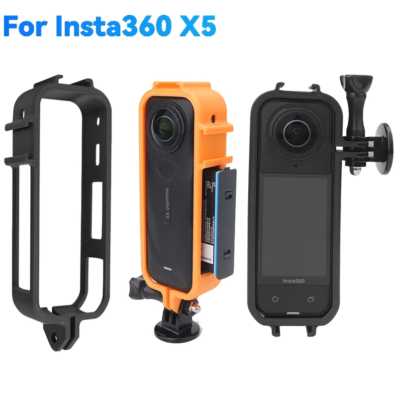 قفص الإطار لـ Insta360 X5 حافظة الإطار الواقي مع حامل الحذاء البارد المتوافق مع ملحقات Insta 360 X5