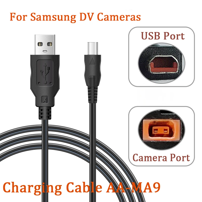 AA-MA9 AAMA9 Kable zasilające do kamer Samsung HMX-H200 HMX-H203 HMX-H204 HMX-H205 HMX-H300 HMX-H303 HMX-H304 HMX-H305 SMX-U20 — zdjęcie produktu 5