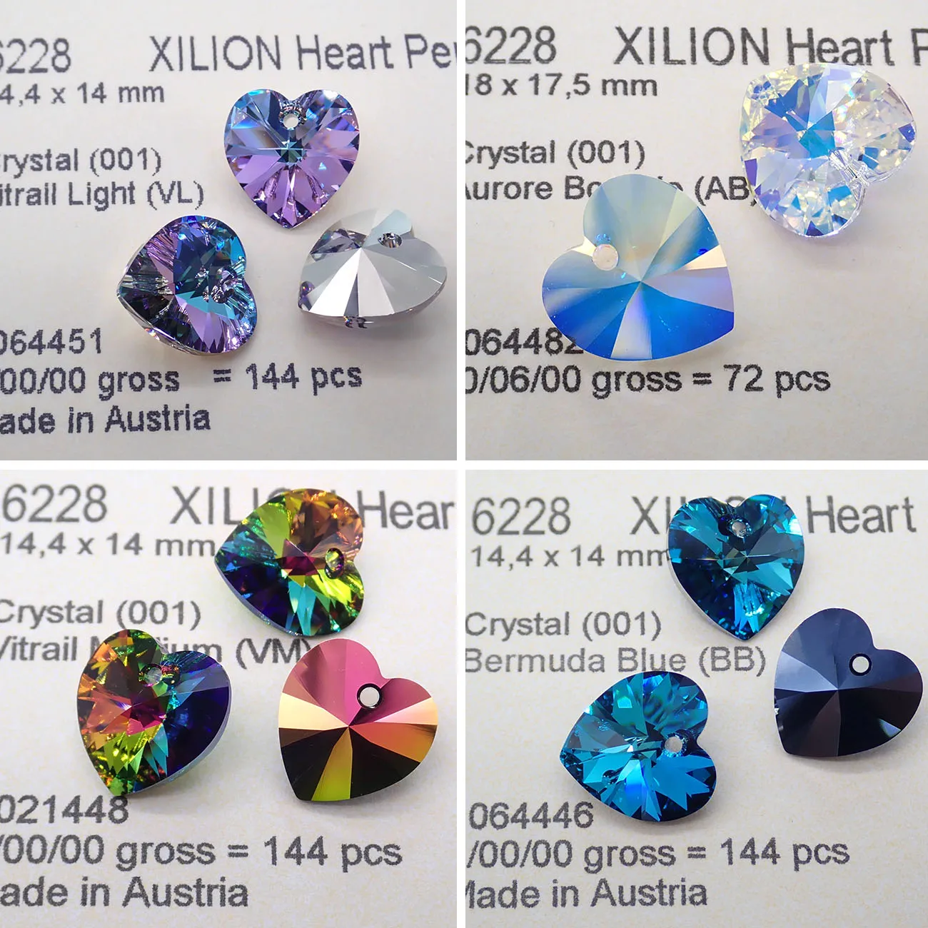 6228 XILION Heart Pendant Charm Original Crystals from Austria Loose Beads Premium Rhinestone for Necklace DIY Jewelry Making