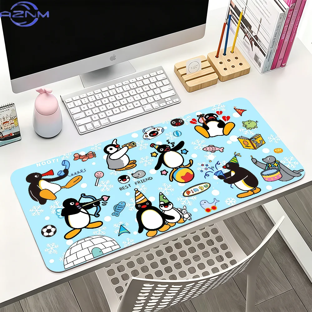 Cartoon P-pingu cute Mouse Pad For Office Gaming And Keyboards Non-Slip Large Waterproof
