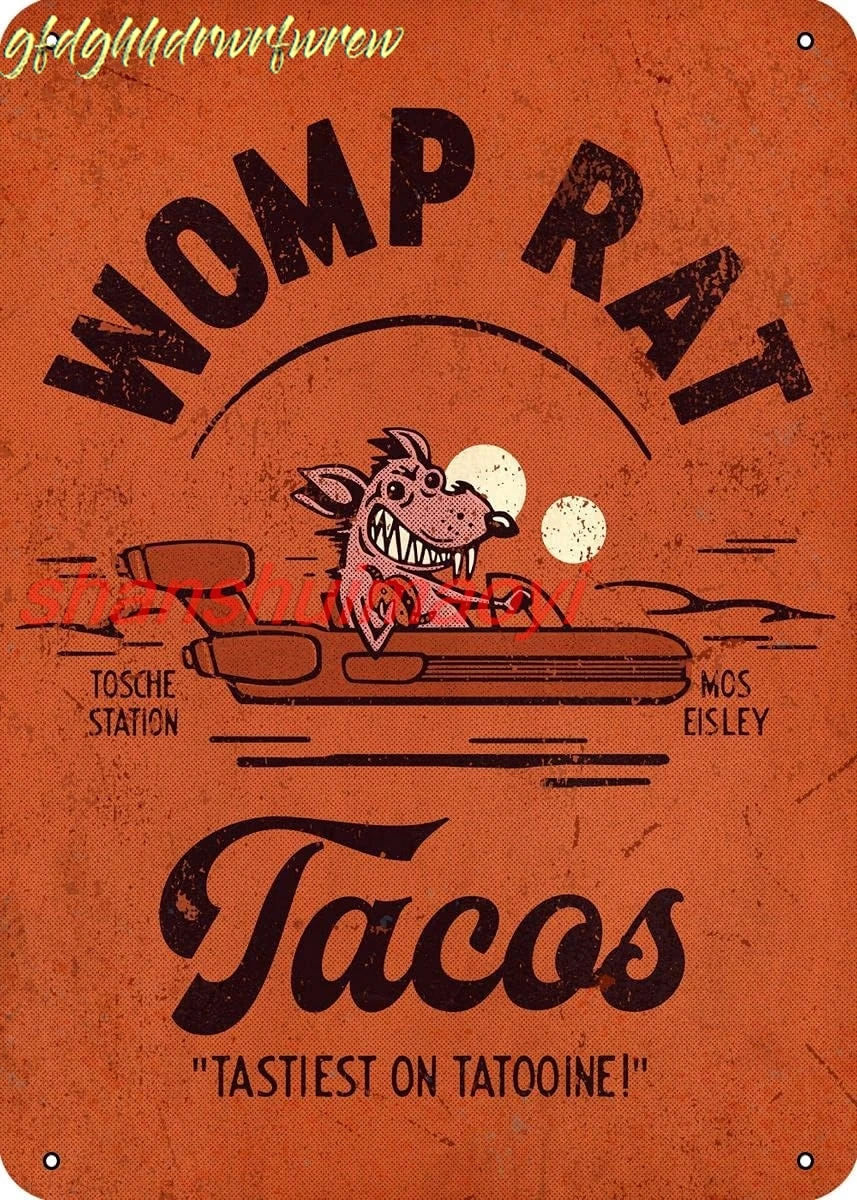 Womp Rat Tacos Vintage Comic Product Development Metal Tin Sign 12