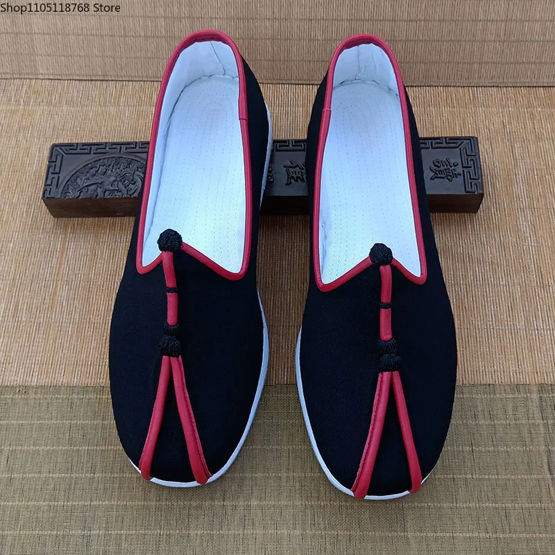 Chinese Traditional Martial Arts Shoes Men Kung Fu Wing Chun Tai-Chi Wushu Black Cloth  Casual Shoes Sport Sneaker