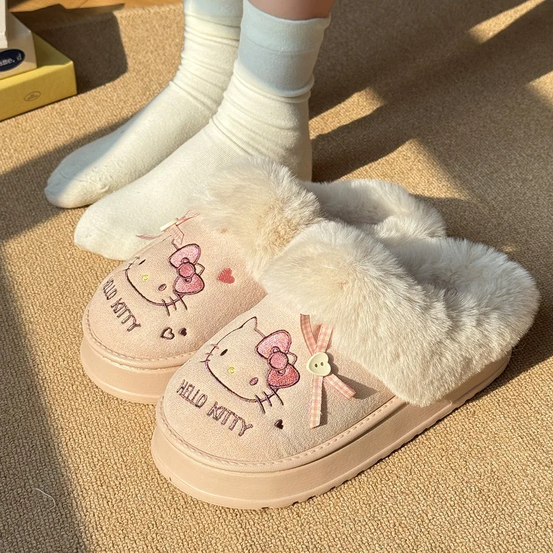 

Winter Hello Kitty Home Shoes Collection Kawaii Shoes Adorable Cartoon Fuzzy Shoes Insulated Breathable Snow Boots Girl Gifts