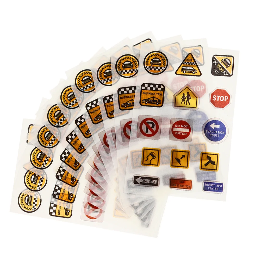 20 ورقة من ملصقات إشارات المرور لسلامة الطرق لديكور غرفة اللعب والفصول الدراسية أداة تعليمية ممتعة يمكنك صنعها بنفسك فن جداري