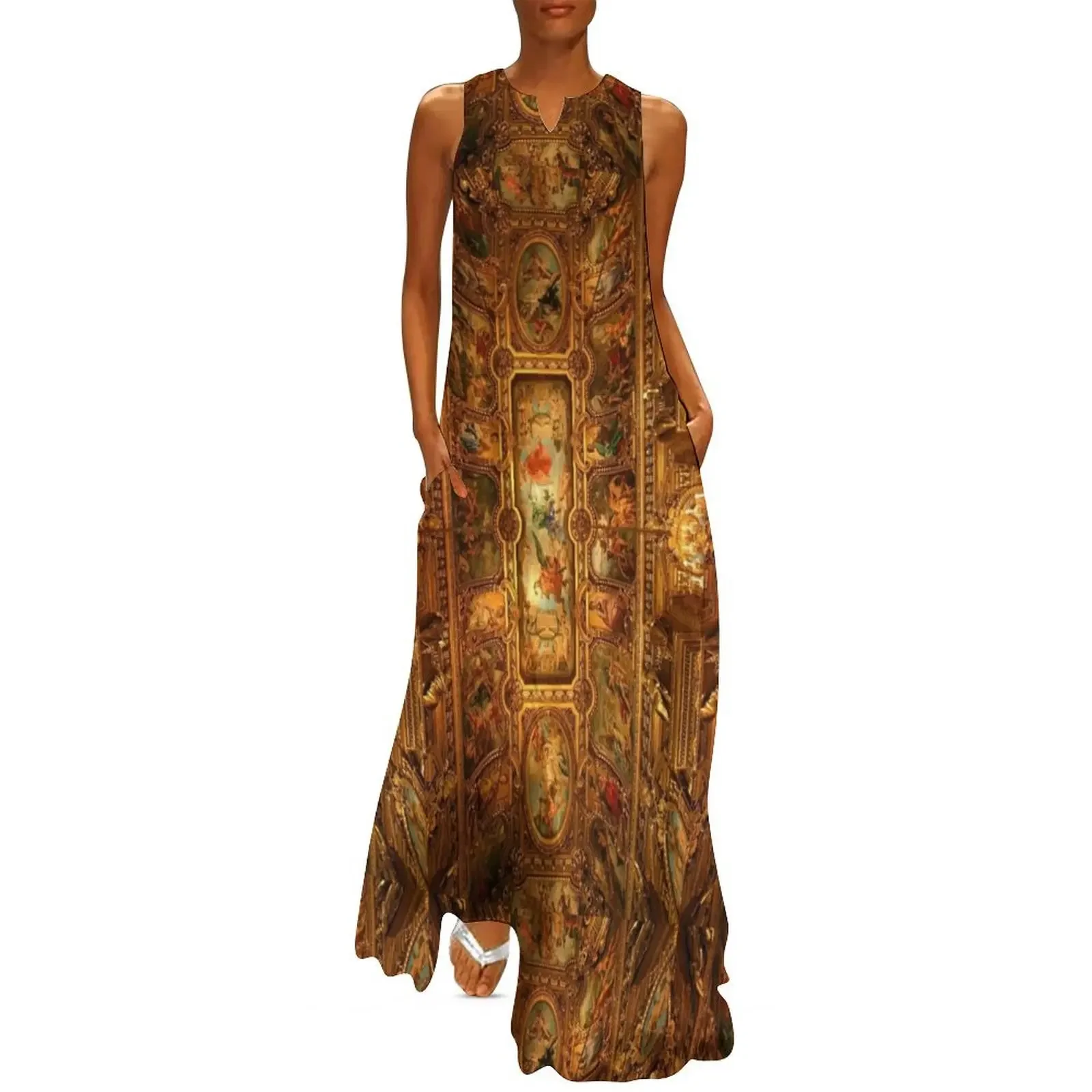 

Golden Renaissance Art Long Dress beach dress prom dress women's clothing trend 2025 Long