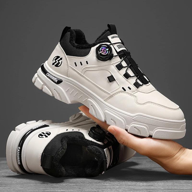 

Низкие рабочие кроссовки на флисовой подкладке, универсальная повседневная хлопковая зимняя обувь MH081-1