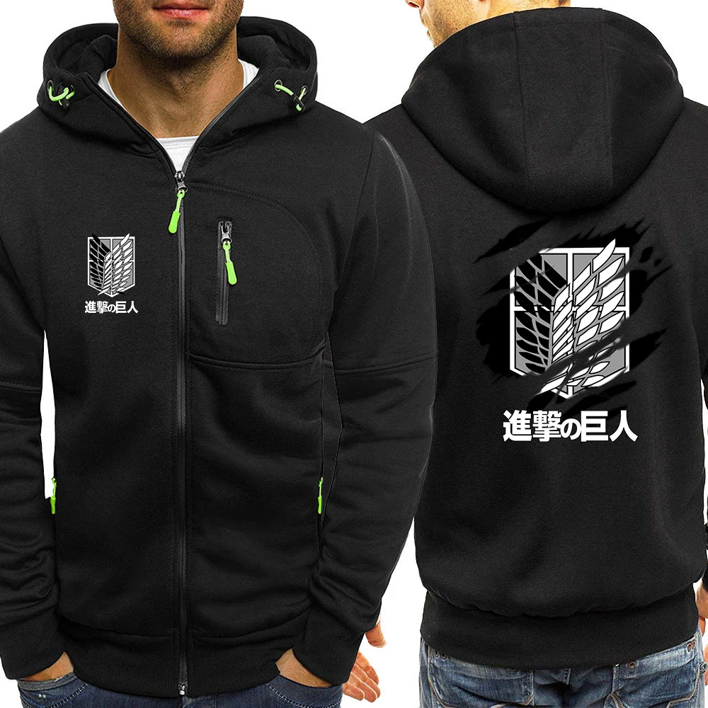 

2023 New Men's Fashion Attack on Titan Printing Jacket Zipper Long Sleeve Cotton Hoodies Slim Fit Comfortable Sweatshirts Coat