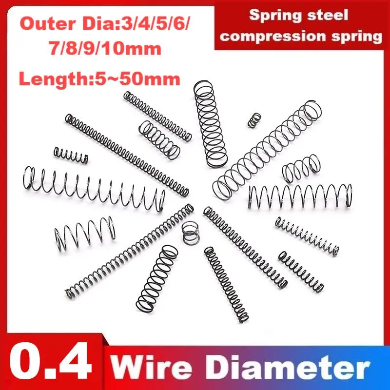 Spring steel Y-shaped compression spring,Wire Dia0.4/0.5mm,Outer Dia3/4/5/6/7/8/9/10mm,Length5/10/15/20/25/30/35/40/45/50mm.