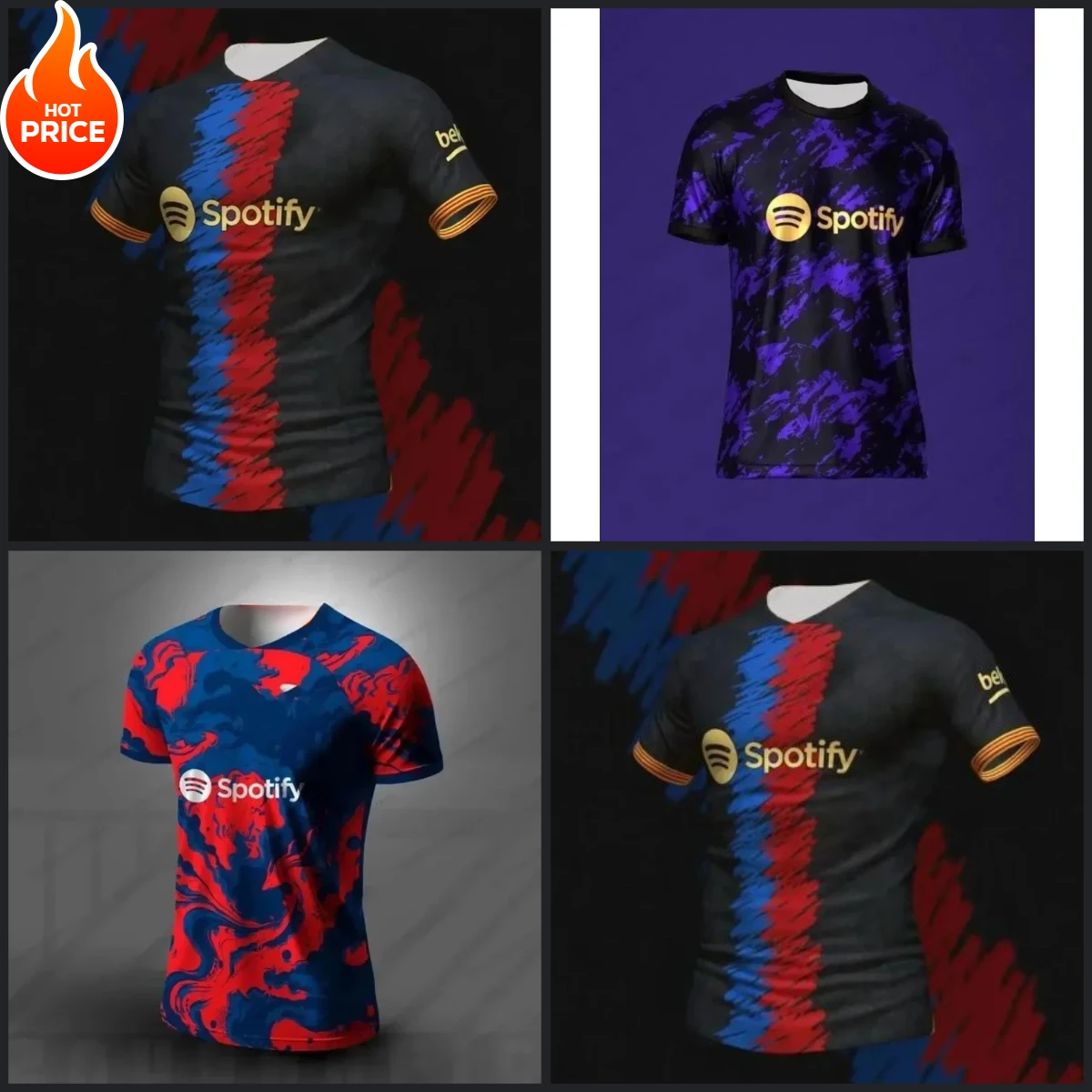 

Summer Barcelona Special Edition Football Jersey Men Women's Comfortable Breathable Quick Drying Motorcycle Training T-shirts