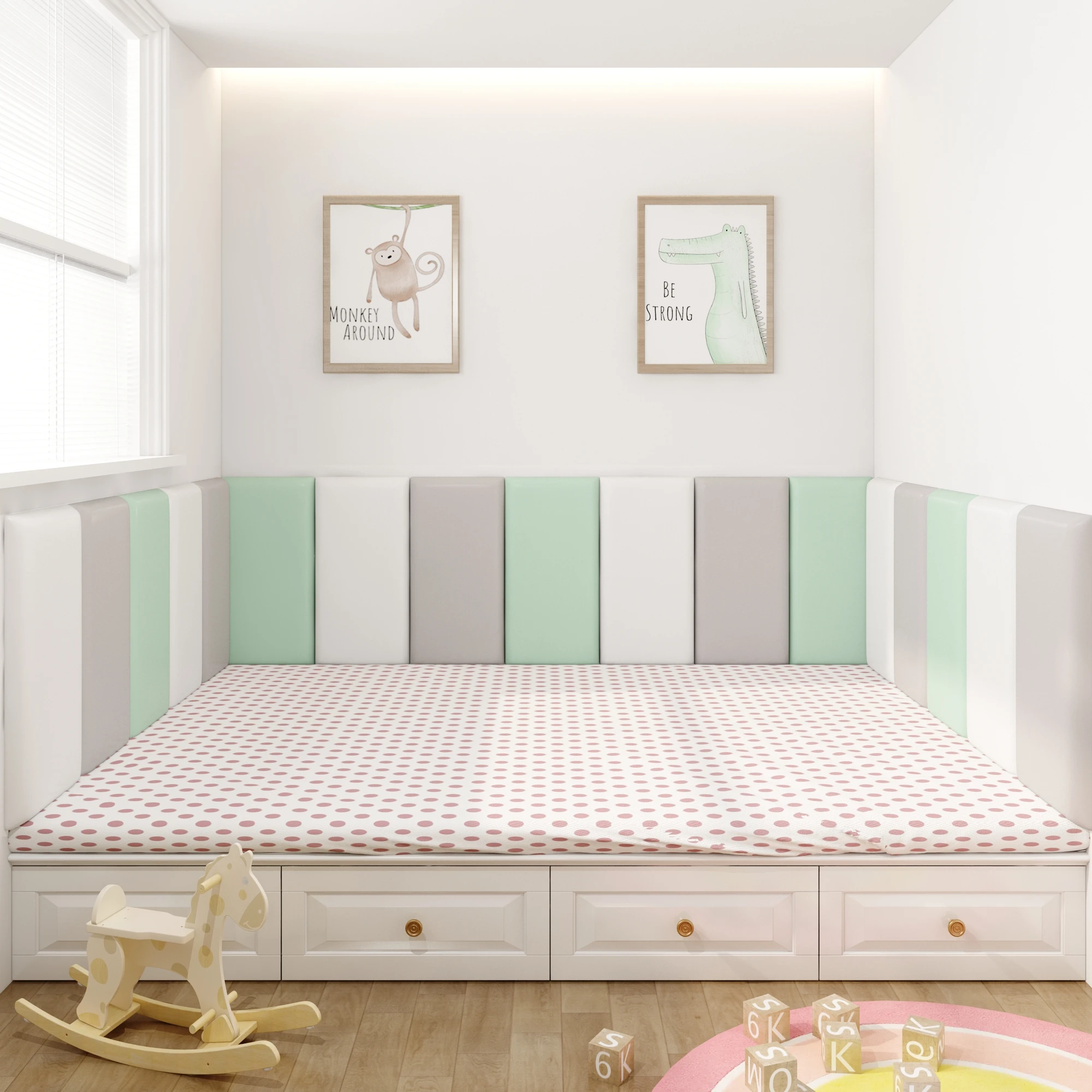 

3D наклейки на стену, самоклеящиеся утолщенные татами, противоударный настенный коврик, коврик для детей, спальни, гостиной, мягкая пенопластовая подушка