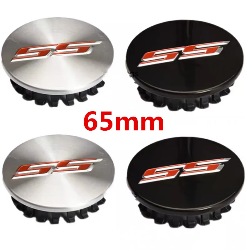 4pcs ABS 65mm Wheel Center Caps With SS Emblem Logo Rim Hub Cover Badge Styling Accessories forChevrolet SS Camaro