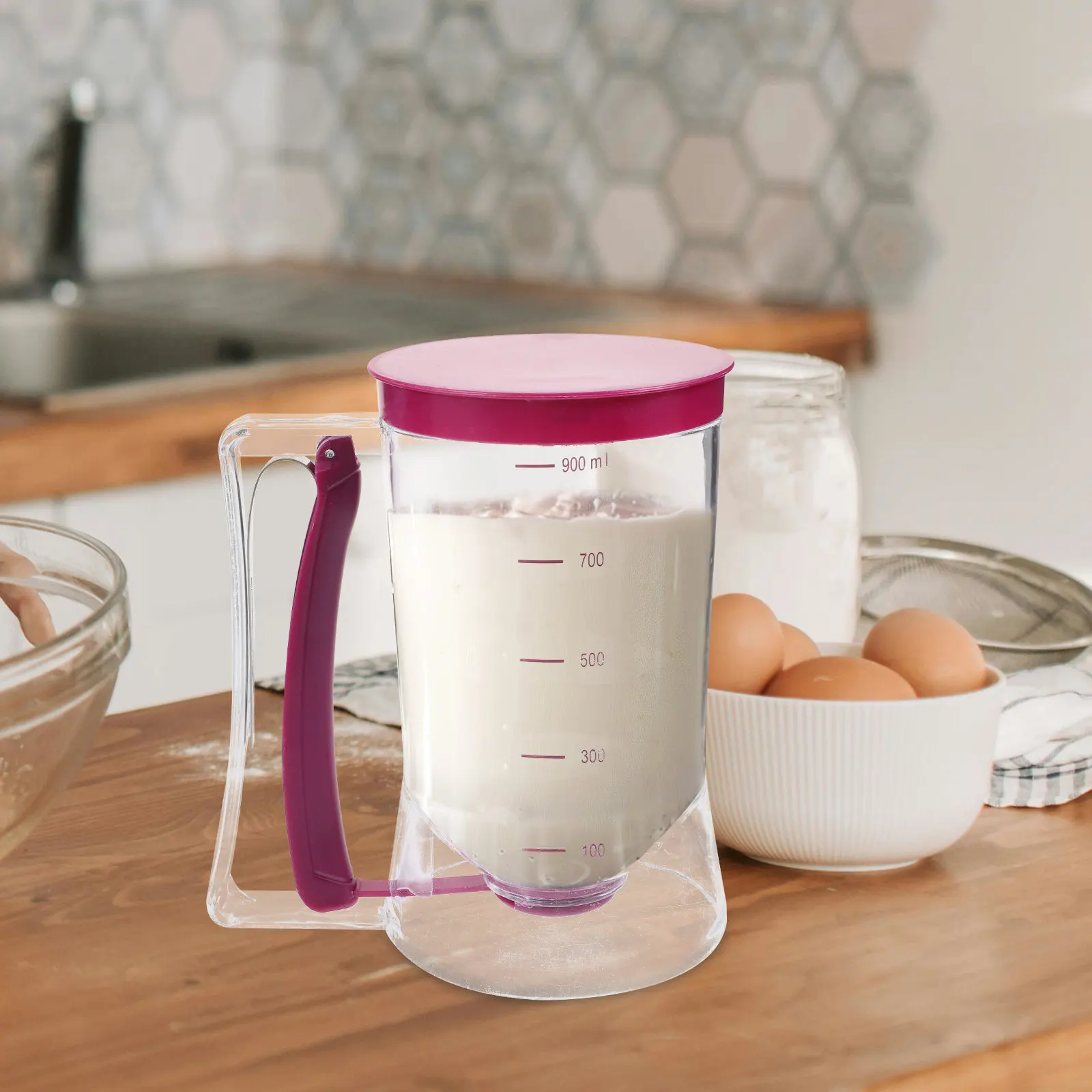 Pancake Batter Dispenser Heavy Duty Baking Dispenser for Cupcakes Waffles Muffins Crepes Brownies Cake Sauce Griddle