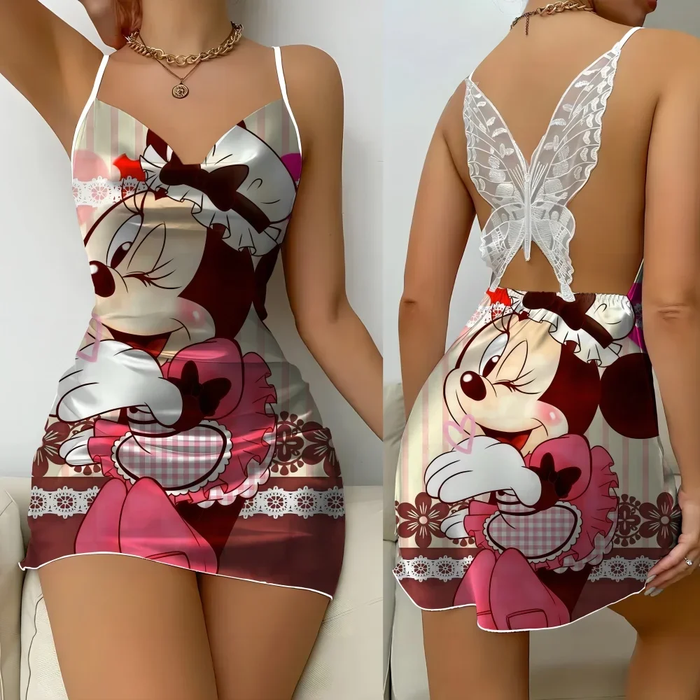 Summer New Nightwear for Women Sexy Hot Romantic Female Sleeping Skirt Cartoon Pattern Sleeveless Women's Pajama Free Shipping