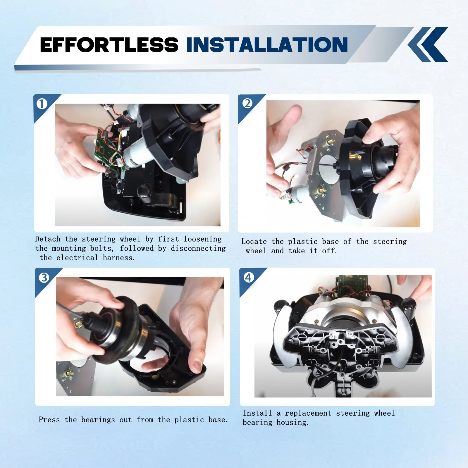 Aluminum Alloy Bracket Bearing Seat Steering Wheel Repair Modification for Logitech G25 G27 G29 G920 G923