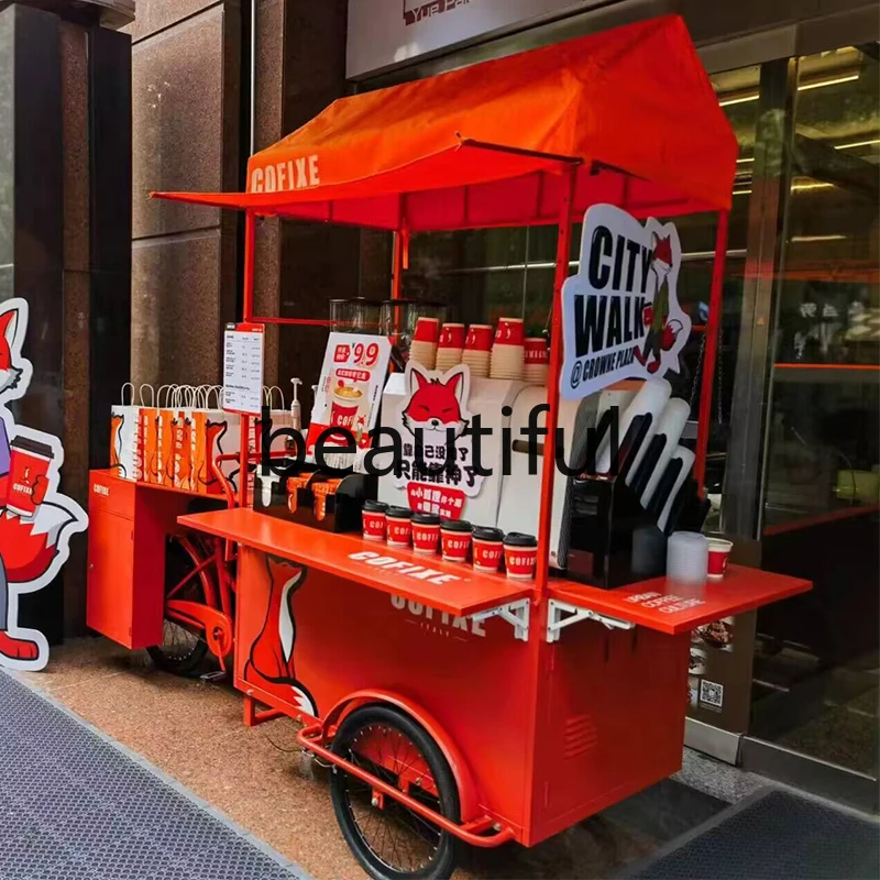 

Mobile snack truck commercial stall night market wrought iron dining car supermarket promotion stall car