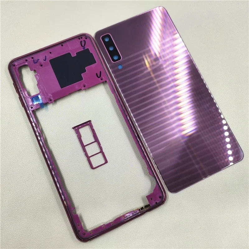 Задняя крышка батарейного отсека BANERYPAK для Samsung Galaxy A750 A7 2018 SM-A750F, полный корпус с центральной рамкой и объективом камеры.