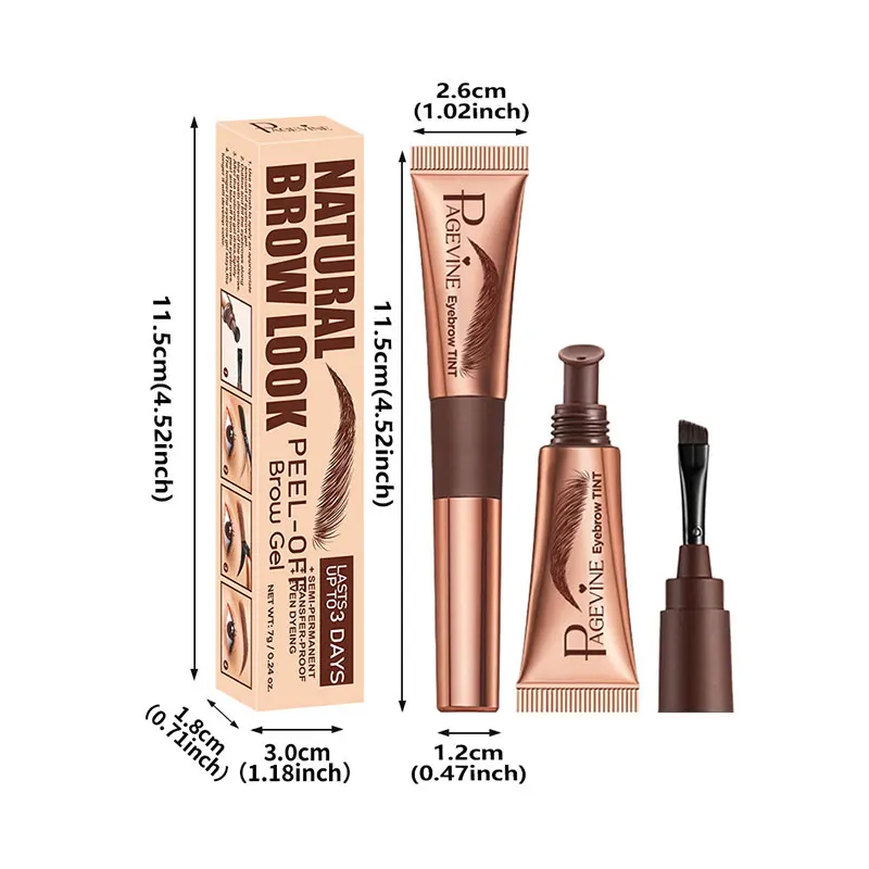 1 szt. Odcień tatuażu na brwi Półtrwały odcień brwi Długotrwały wodoodporny naturalny brązowy płynny wzmacniacz do oczu Tatuaż na brwi z Bru